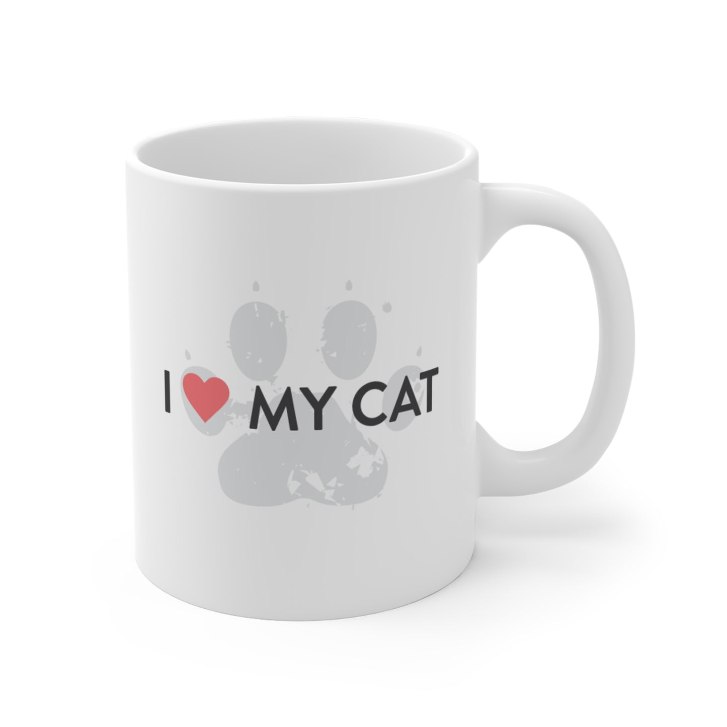 Cat Mug - "I My Cat" 11oz Ceramic Coffee Cup