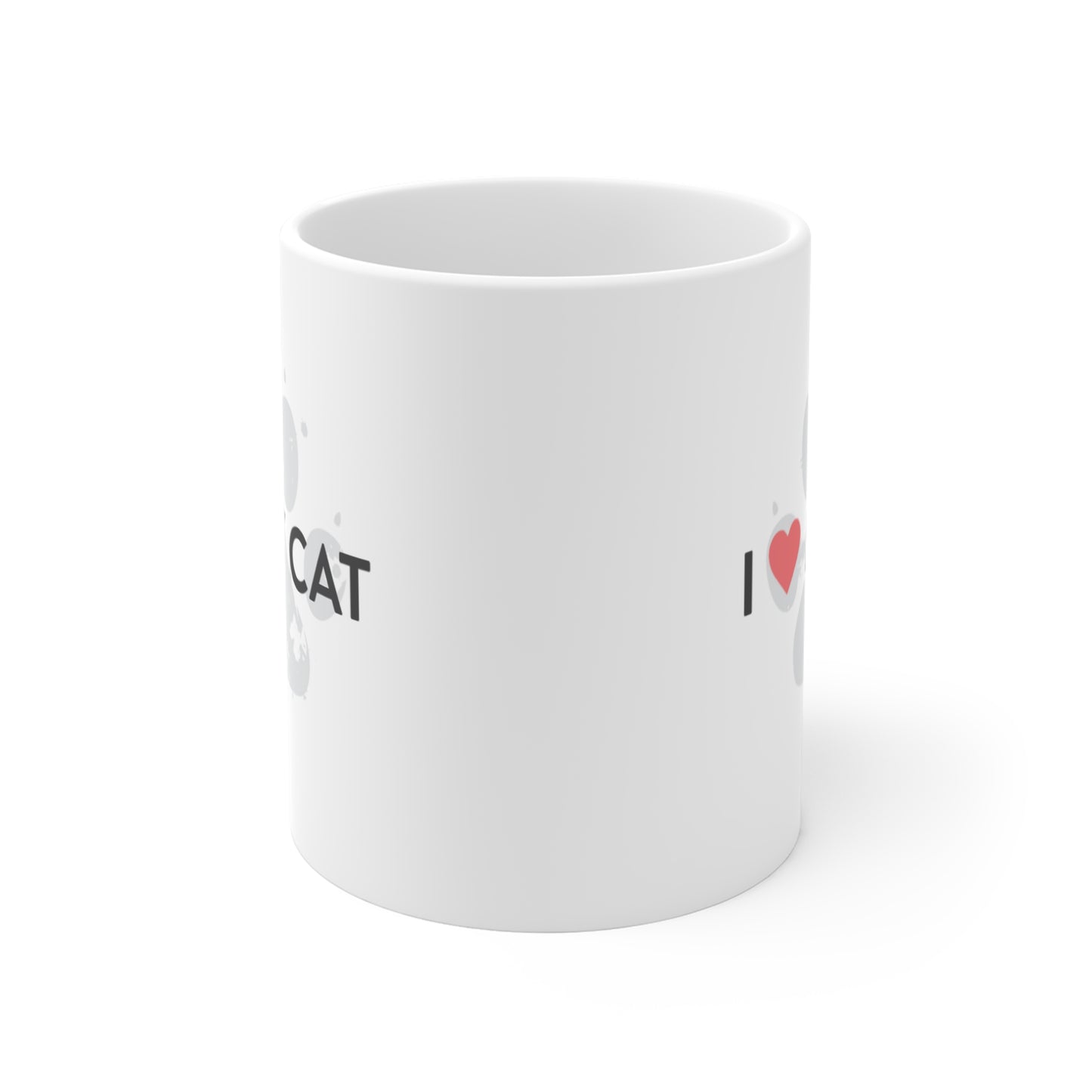 Cat Mug - "I  My Cat" 11oz Ceramic Coffee Cup