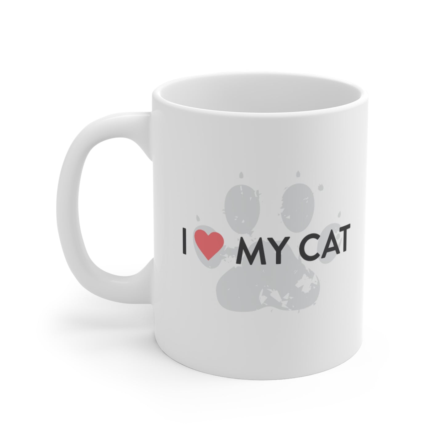Cat Mug - "I  My Cat" 11oz Ceramic Coffee Cup