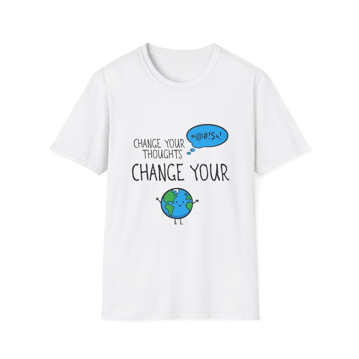 Change Your Thoughts Change Your World T‑Shirt — Positive Mindset Earth Graphic Tee